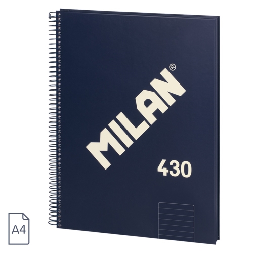 Blok linajkový so špirálou A4 MILAN 80 listov, modrý