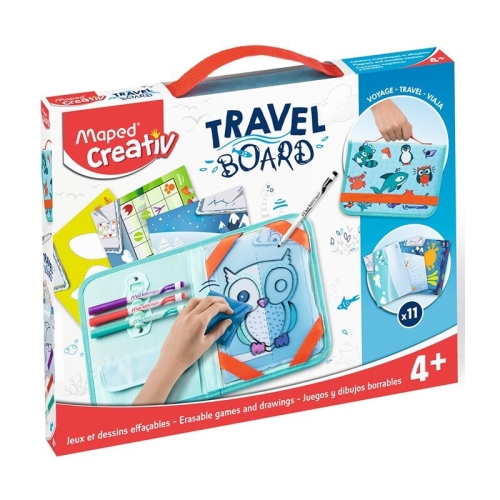 Výtvarný kufrík MAPED Creativ Travel Board Hry a kreslenie so zvieratkami