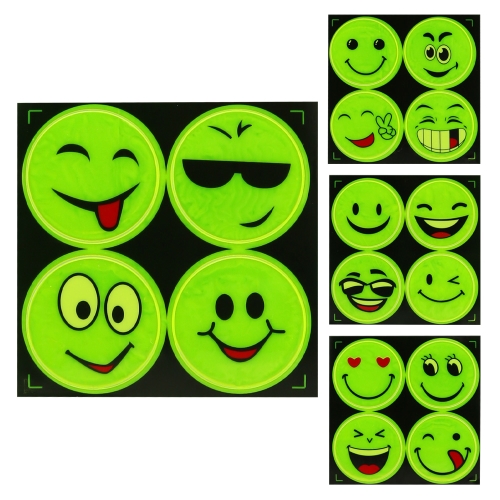 Samolepky reflexné PVC (mix 4 ks smajlíkov)