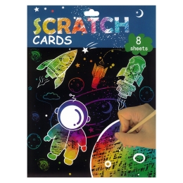 Scratch cards A5 (mix of 4 motifs) 8 pcs + wooden pen (3)