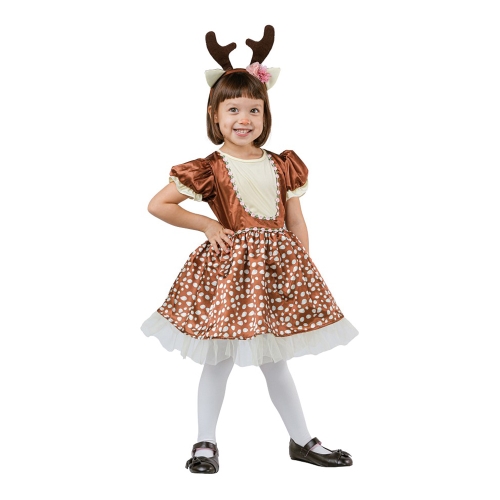 Reindeer costume (headdress, dress), size 92 /104 cm
