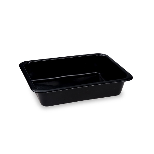 Menu bowl (PP) Reware Lunch undivided reusable black 227 x 178 x 49 mm [20 pcs]