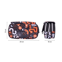 4 zipper pencil case with flap MILAN series Fingers (1)