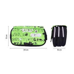 4 zipper pencil case with flap MILAN Tandem 2 series (1)