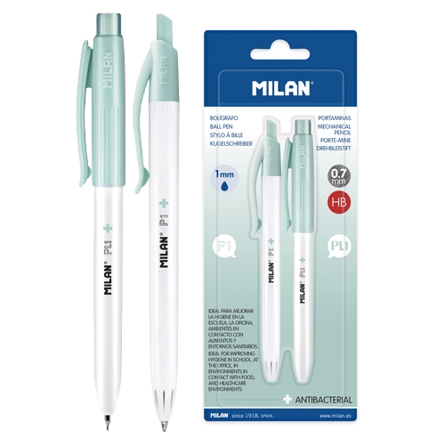 Ballpoint pen MILAN P1 Antibacterial 1.0 mm + mechanical pencil Antibacterial 0.7 mm