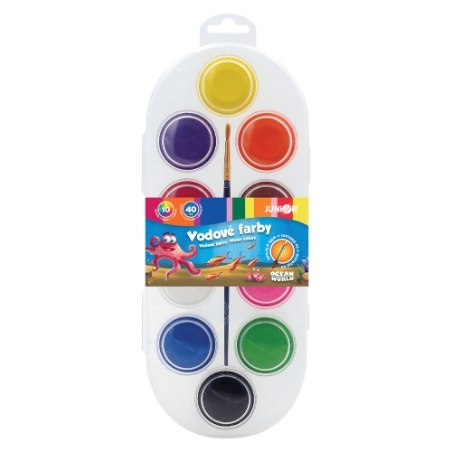 Water colors - 10 colors/40 mm + brush