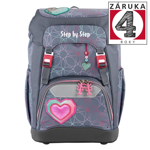 School backpack Step by Step GRADE Glitter Heart Hazle, AGR certificate