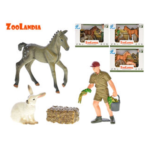 Zoolandia farma set so zvieratkami a doplnkami 4druhy v krabičke