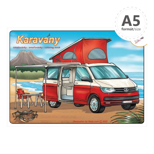 Coloring book A5 - Caravans