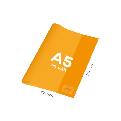 Cover for notebook A5 PVC 306x217 mm Neon Color - transparent/orange