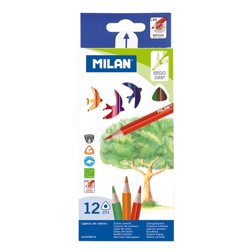 Pastelky MILAN trojhranné 12 ks 