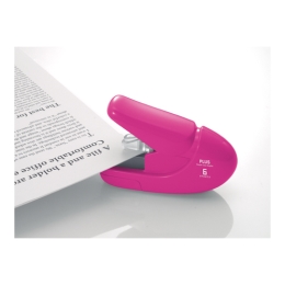 Plus Paper Clinch Stapler mini 106AB (6 sheet) pink (25345)