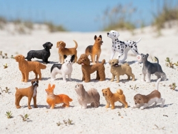 4-7cm 14pcs of plastic pet dog set in WBX (1)