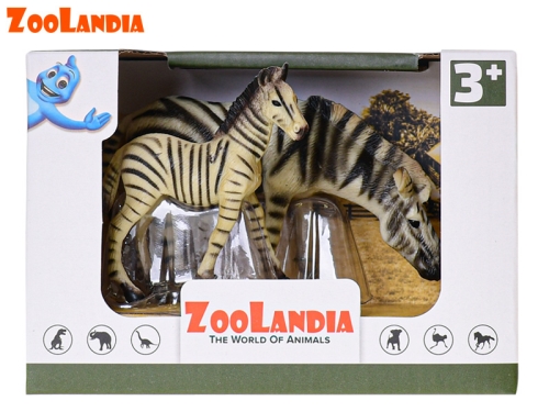 Zoolandia zebra s mláďaťom 5-12cm v krabičke