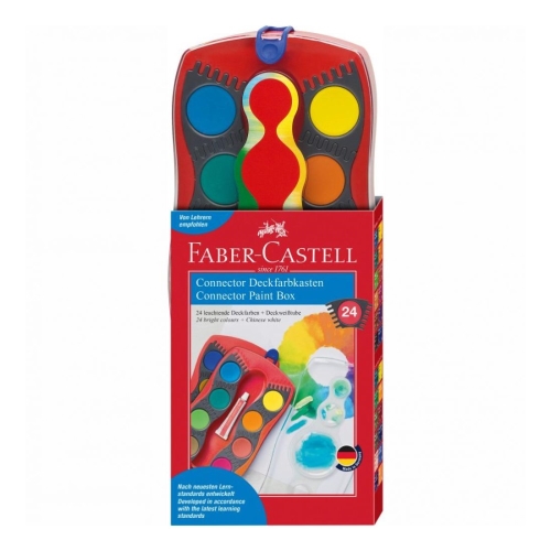 Farby vodové Faber-Castell stavebnicové 24 farieb - Connector