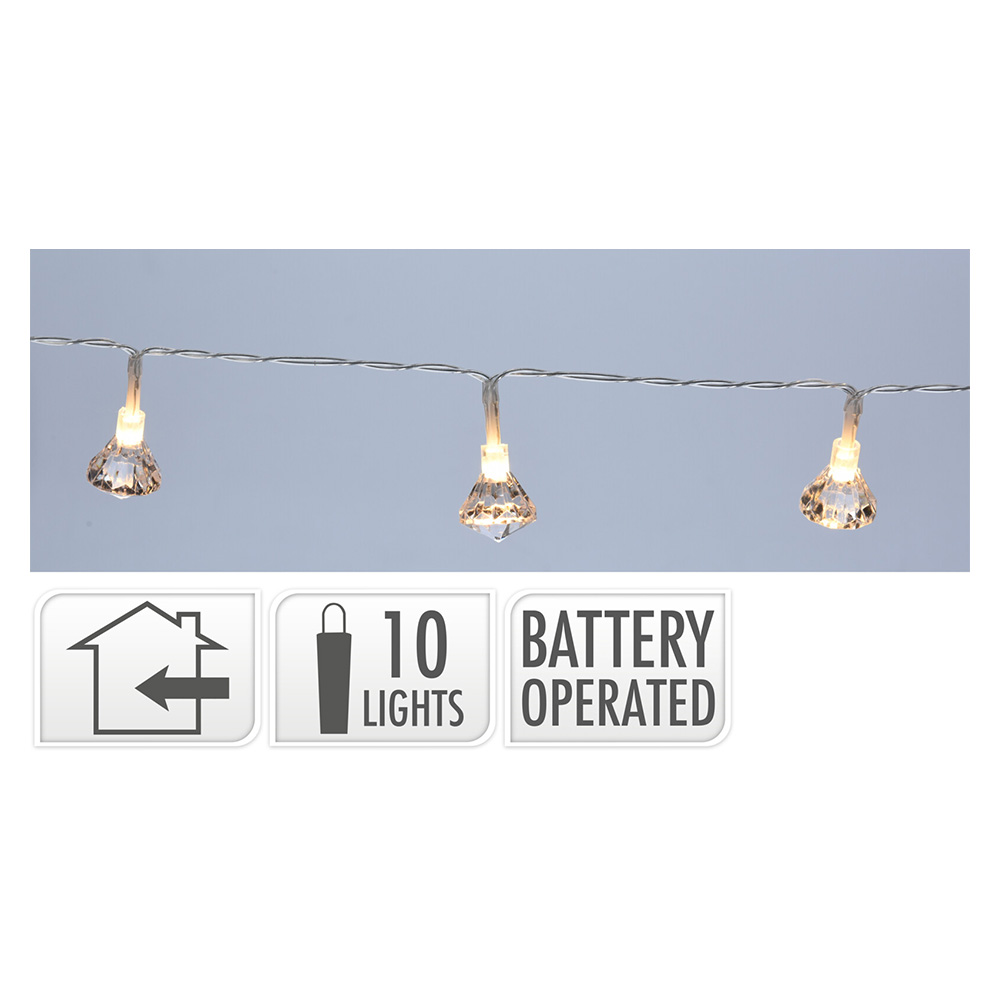 Svetelná reťaz s 10 LED zvončekmi, dĺžka 1 m