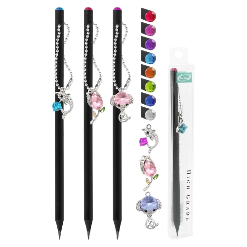 HB Diamond graphite pencil + pendant, mix of colors/pendants