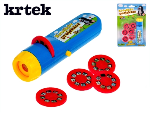 Krtkov projektor 48 obrázkov 14cm na batérie na karte