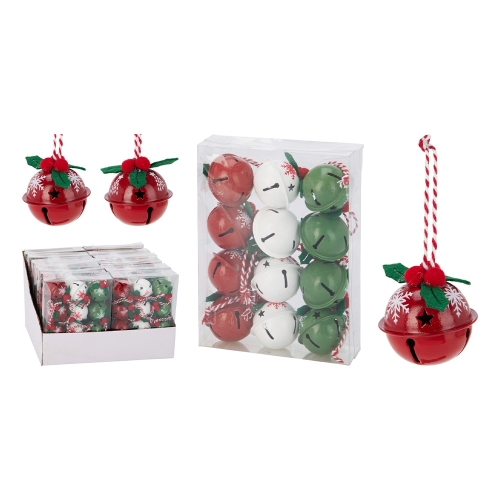 Christmas ornaments - jingle bells 4 cm, set of 12