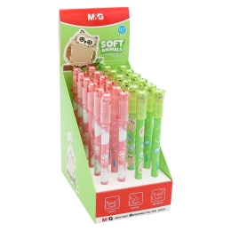Erasable Gel Pen M&G iErase Soft Animals - Owl (mix of colours) - blue refill (1)