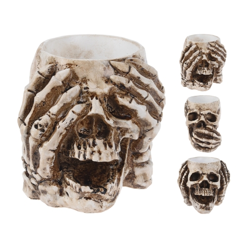 TEALIGHTHOLDER SKULL 9X8CM