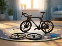 4asstd color 10,5cm die cast race bike w/space wheels on BC (1)