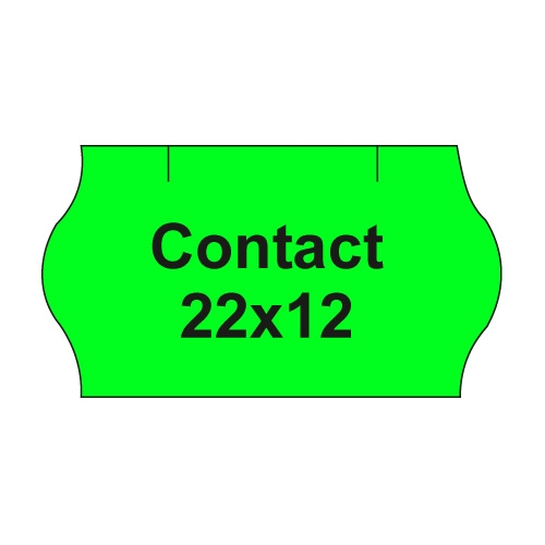 Etikety cen. CONTACT 22x12 oblé - 1500 etikiet/kotúčik, zelené