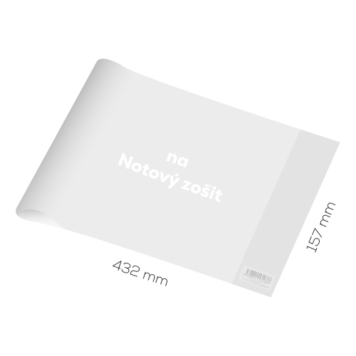 Obal na notový zošit PVC 432x157 mm, hrubý 120 mic /transparentný, 1 ks (1)
