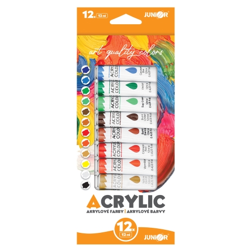 Akrylové farby JUNIOR 12 ml - sada 12 ks