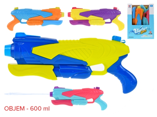 4asstd color (purple,pink,blue,yellow) 37cm plastic water gun w/pump 12pcs in PDQ