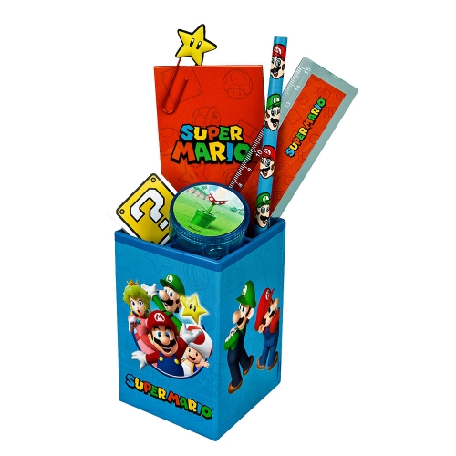 Children's pencil stand with accessories - Super Mario