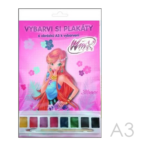 A3 Akim poster coloring books /6 pcs/ - Winx Club with water colors