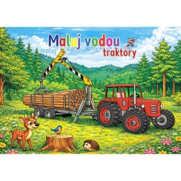 Coloring page A5 Paint with water - Tractors