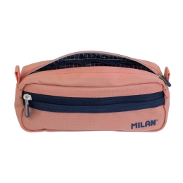 2-zipped rectangular pencil case 1918 series, pink
