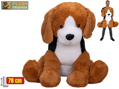Plush Friends brown-white-black color 78cm plush sitting dog 0m+