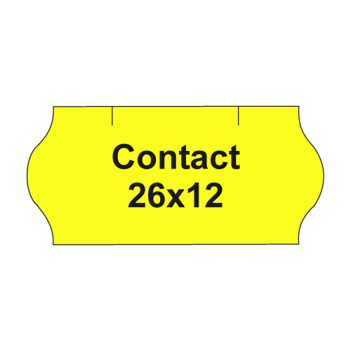 Etikety cen. CONTACT 26x12 oblé - 1500 etikiet/kotúčik, žlté