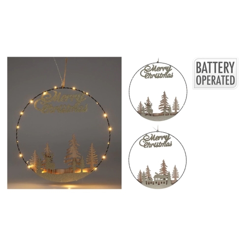 Kruh Merry Christmas s LED svetlom 40 cm