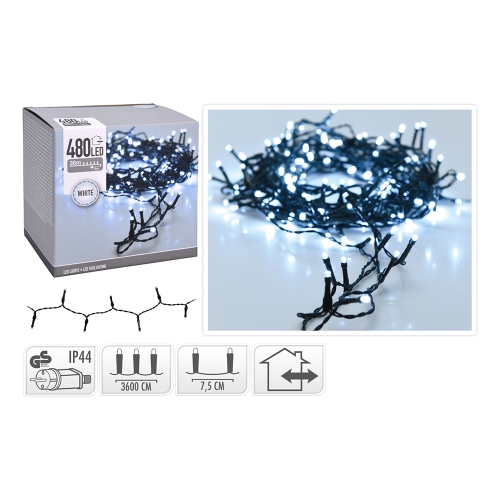 Light chain 480 LED cold white, length 36 m, 230V (outdoor use)
