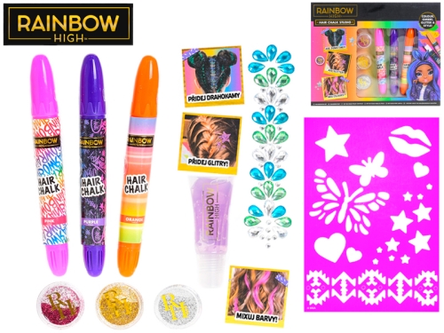 Rainbow High - decorative set w/hair chalks and accessories in WBX