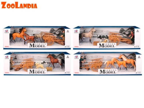 4asstd plastic horse w/accessories in OTB
