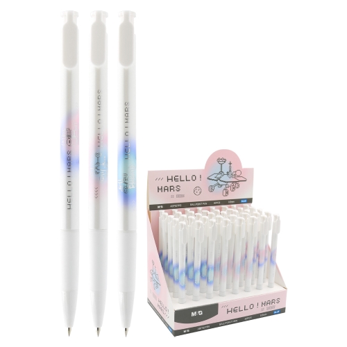 Ballpoint pen M&G Hello ! Mars 0.5mm (3 designs) blue ink