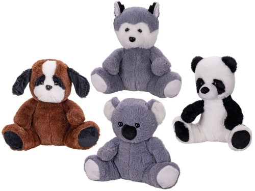 4asstd (St.Bernard,panda,husky,koala) 19cm plush sitting animal 0m+