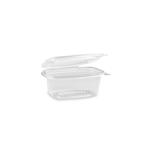 Oval transparent bowl with lid 250 ml (PP) /50 pcs/