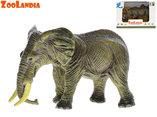 2asstd (rhino,elephant) 11-14cm plastic emulational animal in OTB