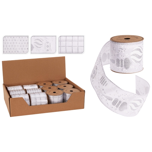 Decorative ribbon 63x2700 mm silver (mix of 3 designs, price /1 pcs)