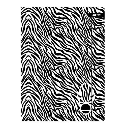 Doska s gumičkou Happy Color 24 x 31 cm (A4) kartón - Black&White zebra