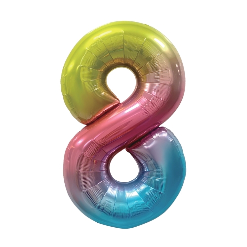 Birthday balloon, colored 40" number 8