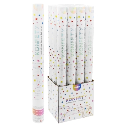 Shooting confetti - tube 60 cm, coloured paper stars (1)