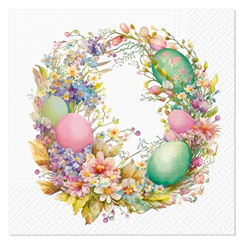 Napkins PAW L 33x33cm Easter Wreath