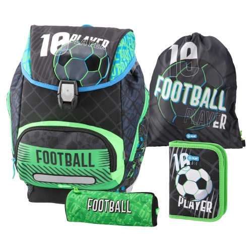 Školská taška Logic set 4v1 - Neon Football